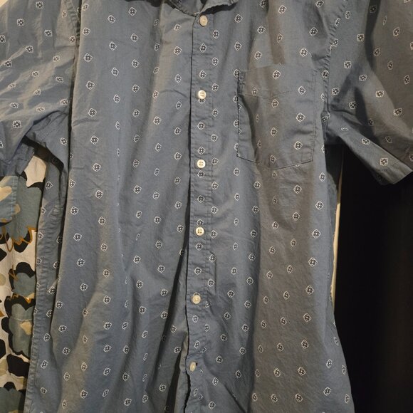 Men's Patterned Button-Up Shirts - Blue and Floral - Picture 3 of 6